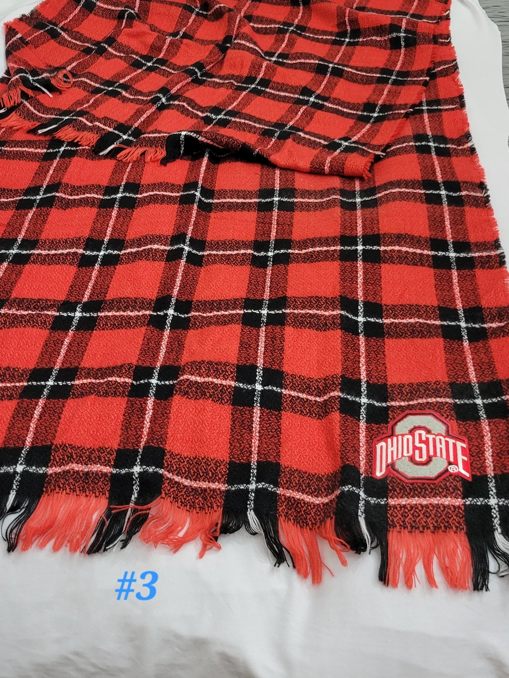 Ohio State University OSU Plaid Scarf